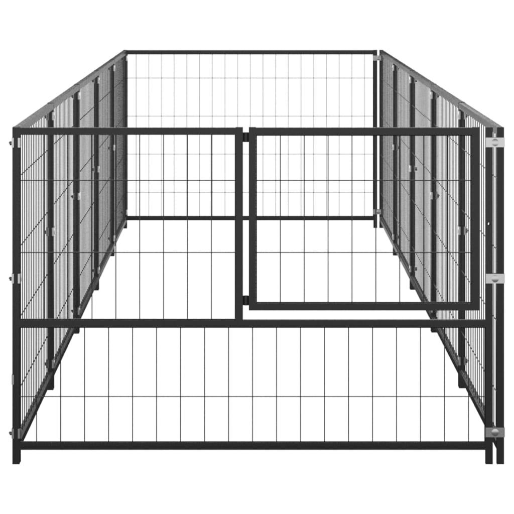 Hondenkennel 5 m² staal zwart