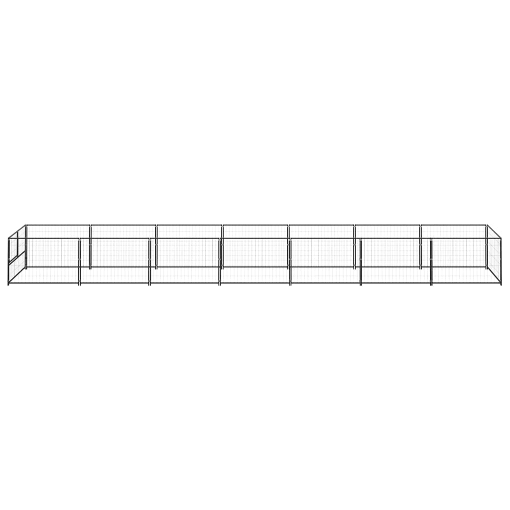 Hondenkennel 7 m² staal zwart