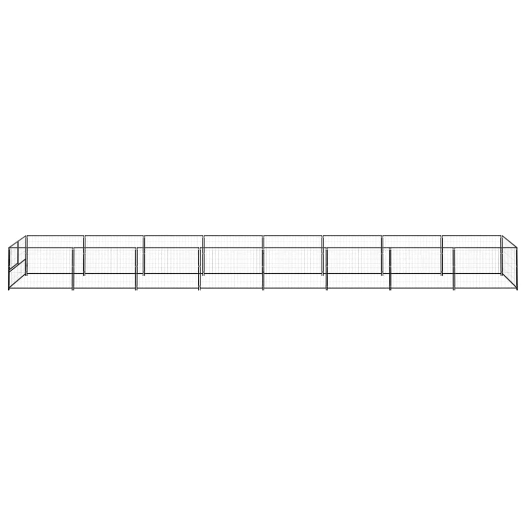 Hondenkennel 8 m² staal zwart