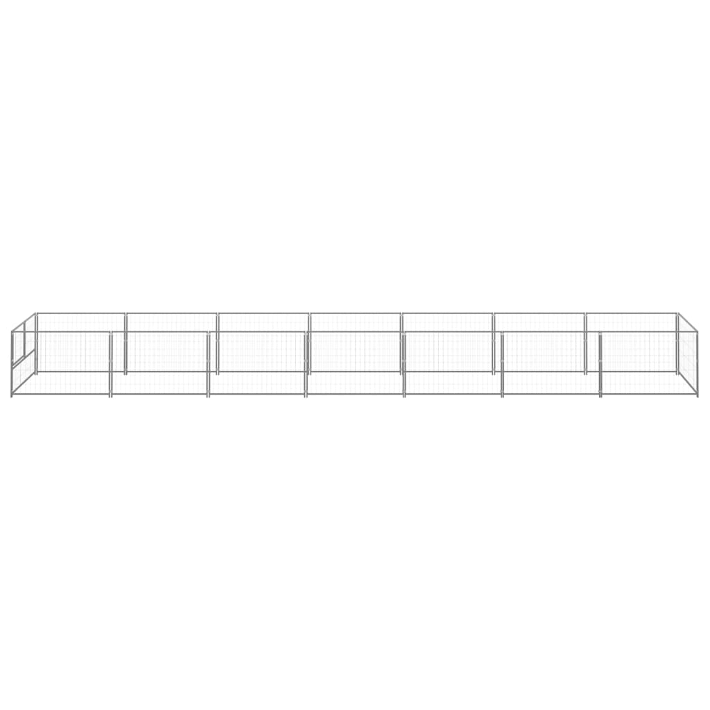 Hondenkennel 7 m² staal zilverkleurig