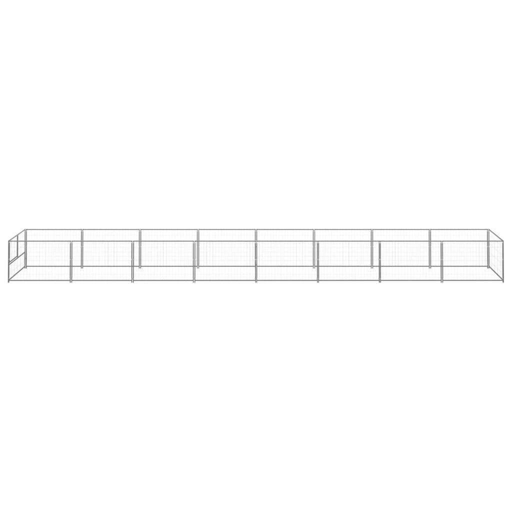 Hondenkennel 8 m² staal zilverkleurig