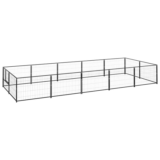 Hondenkennel 10 m² staal zwart