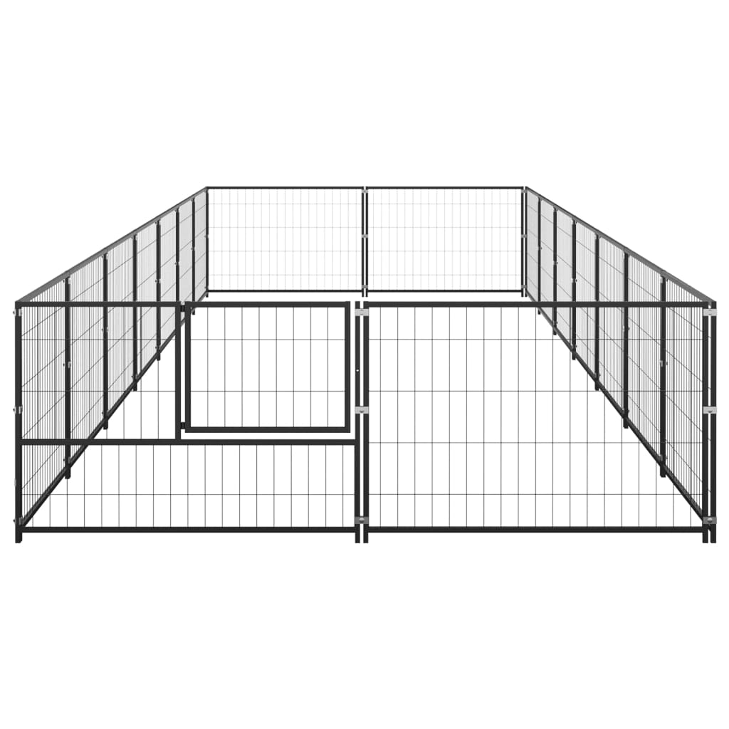 Hondenkennel 14 m² staal zwart