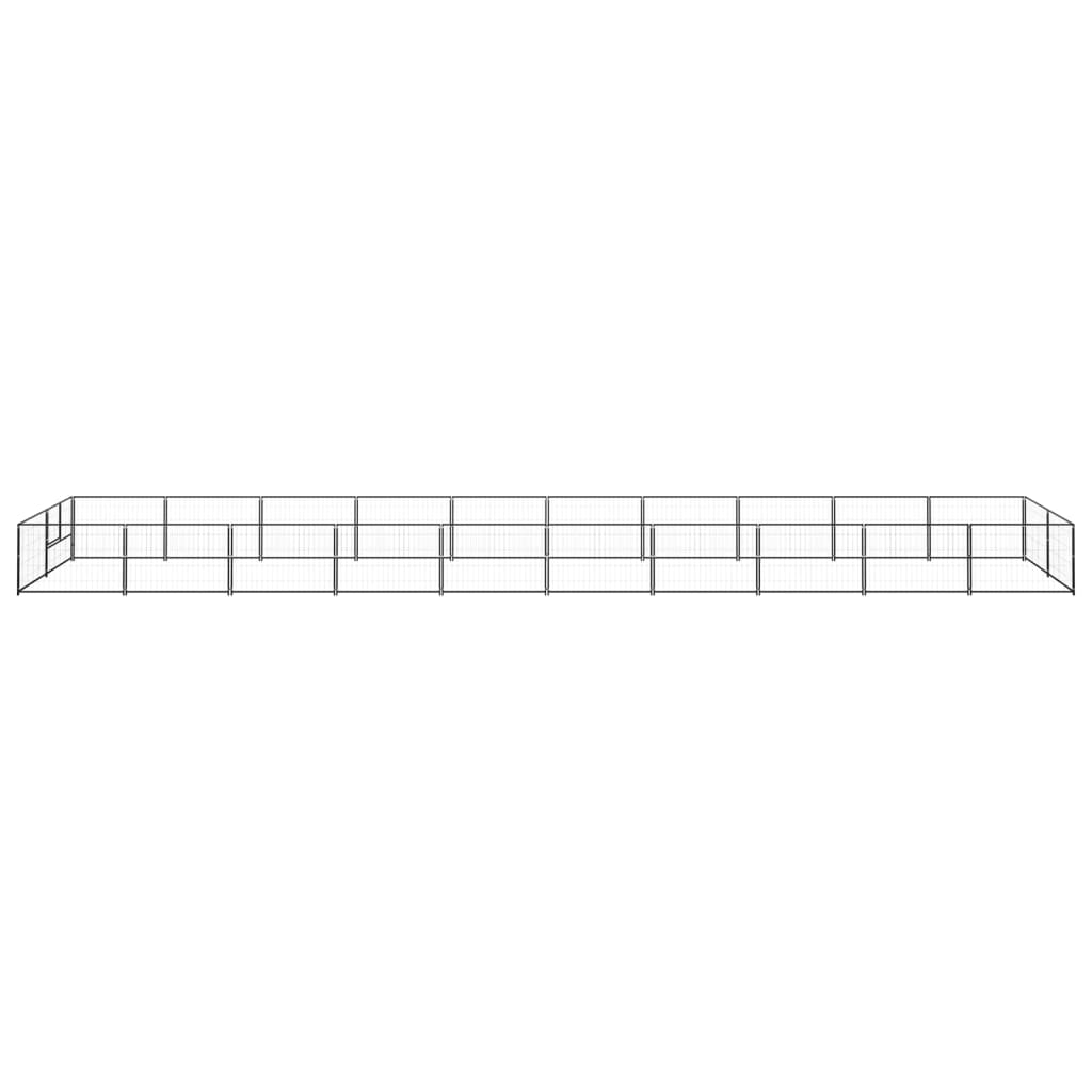 Hondenkennel 20 m² staal zwart