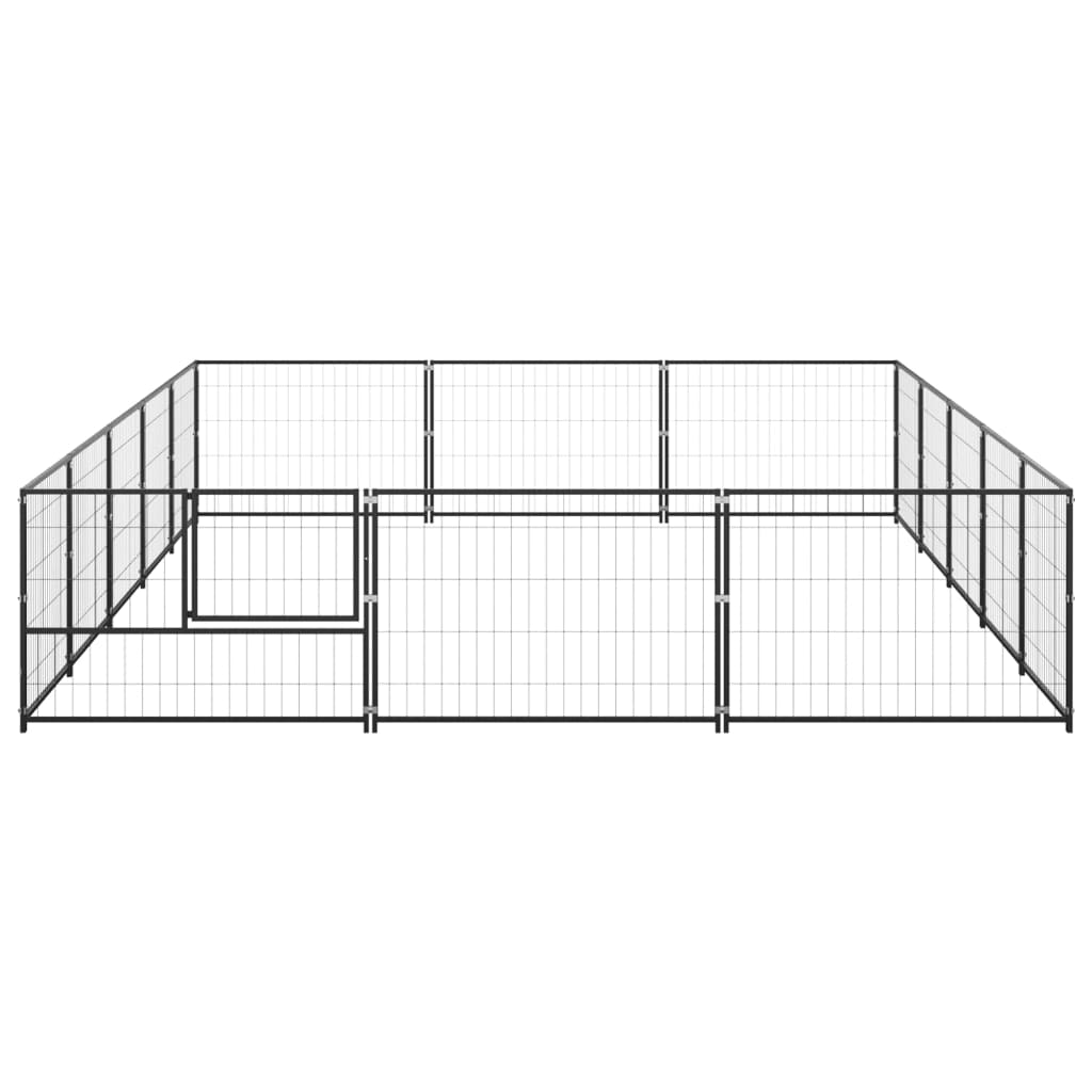 Hondenkennel 15 m² staal zwart