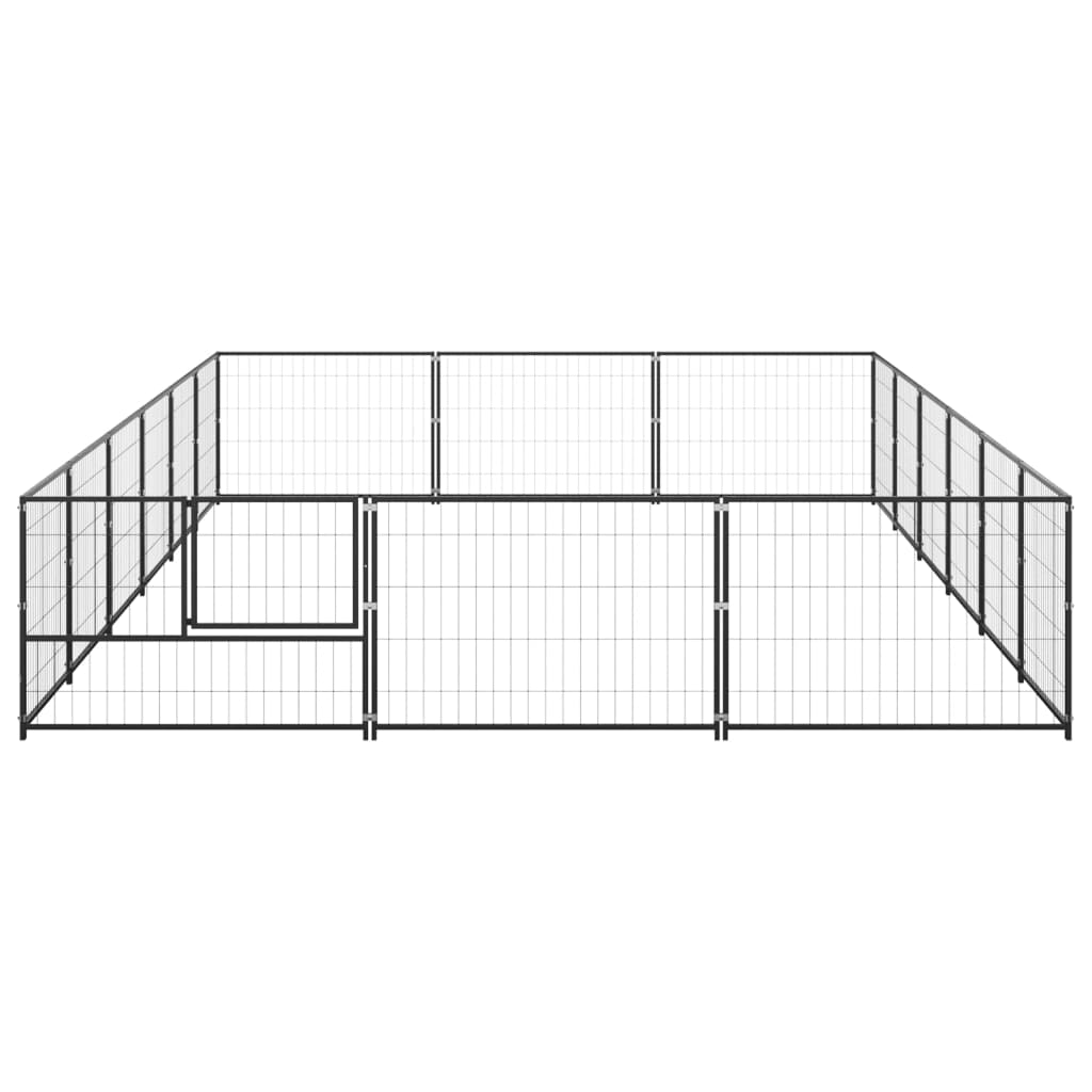 Hondenkennel 18 m² staal zwart