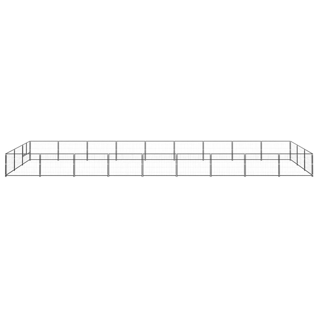 Hondenkennel 27 m² staal zwart