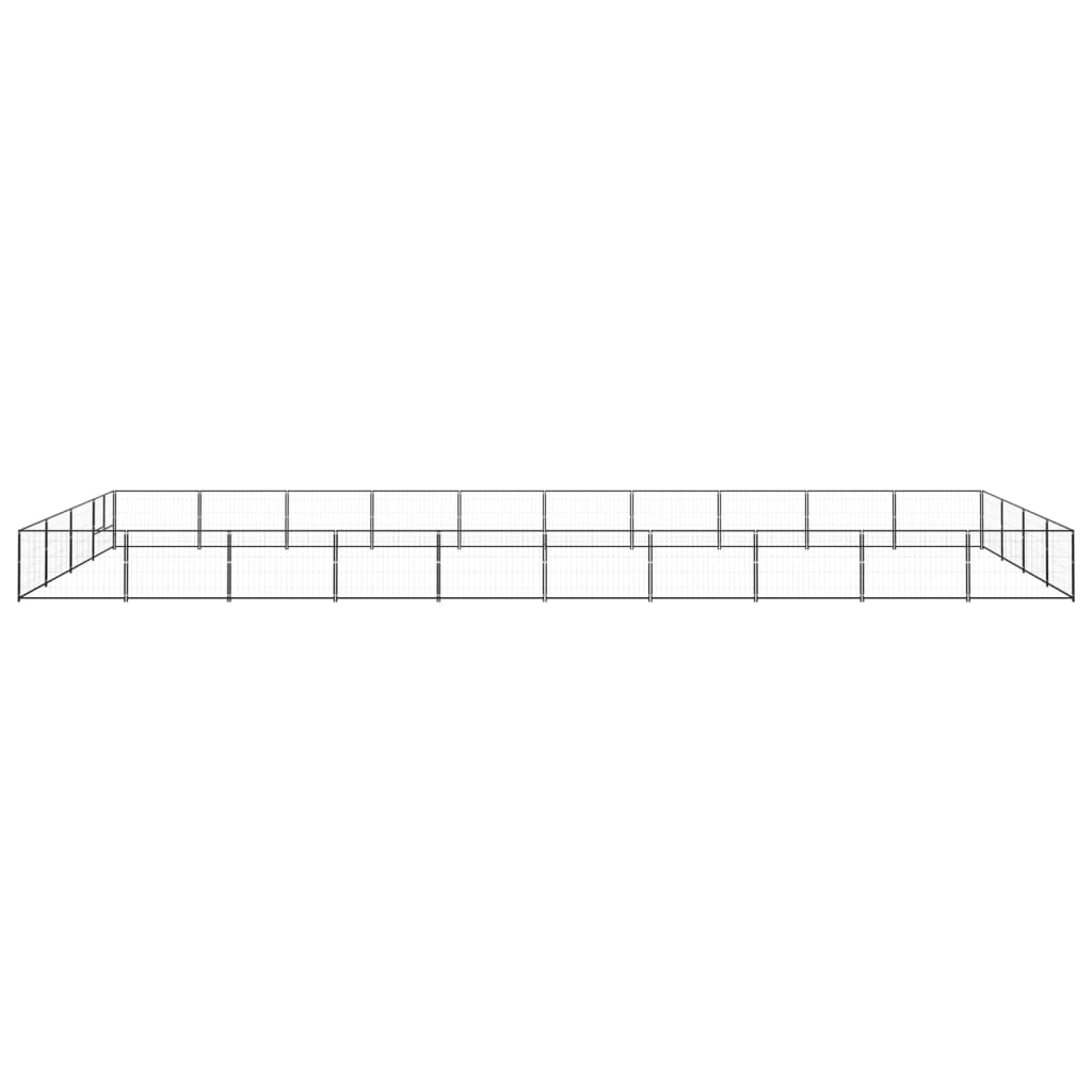 Hondenkennel 40 m² staal zwart