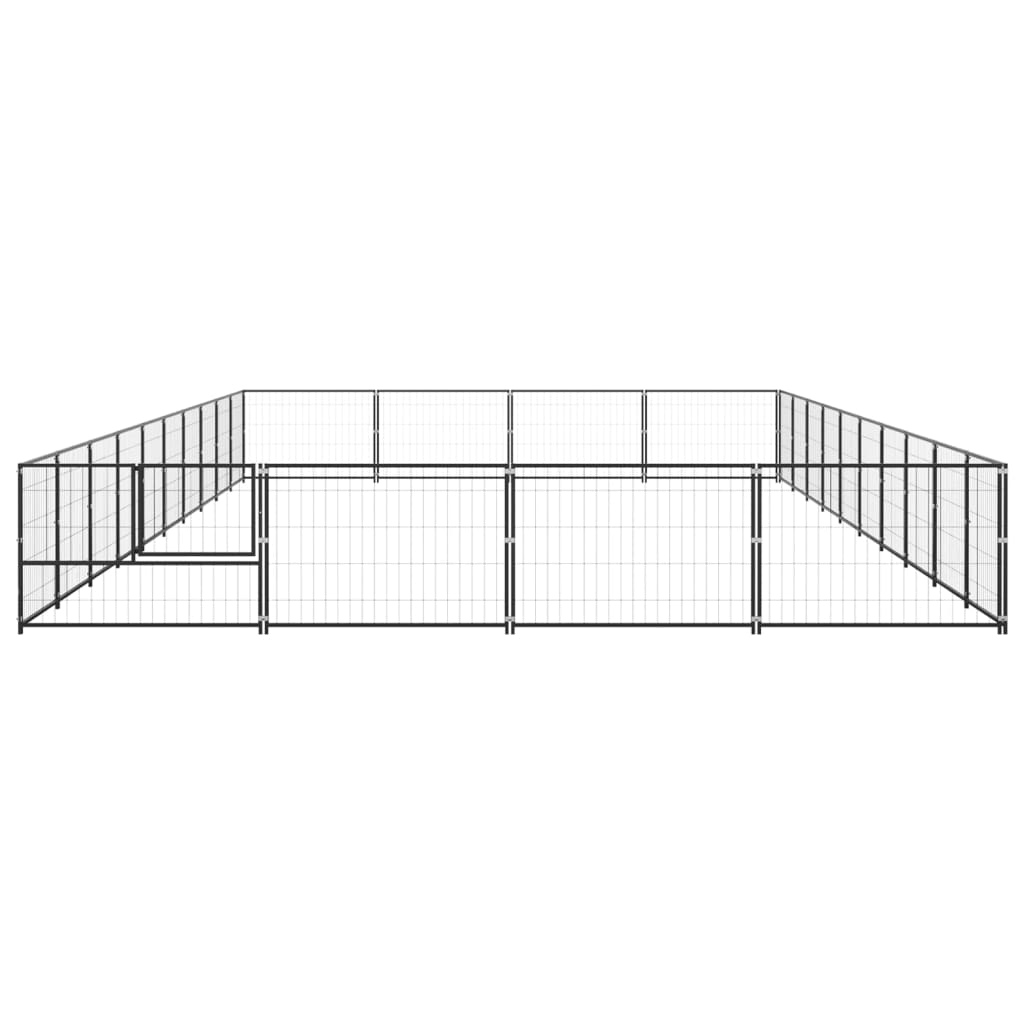 Hondenkennel 40 m² staal zwart