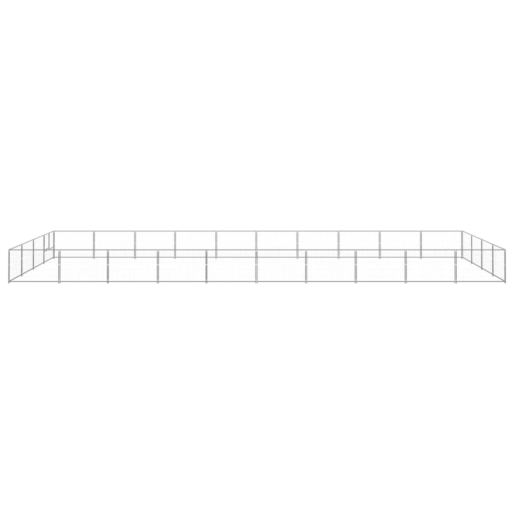 Hondenkennel 40 m² staal zilverkleurig