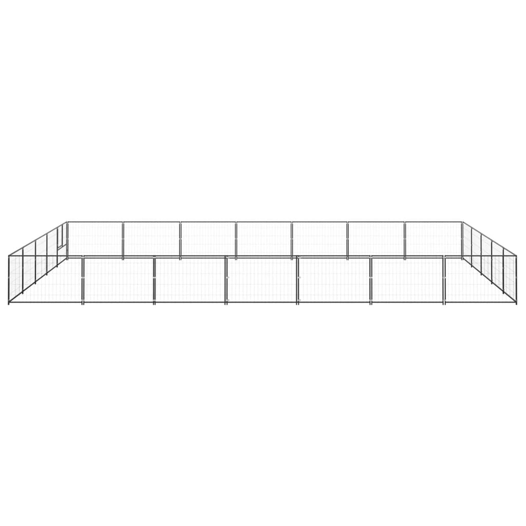 Hondenkennel 35 m² staal zwart