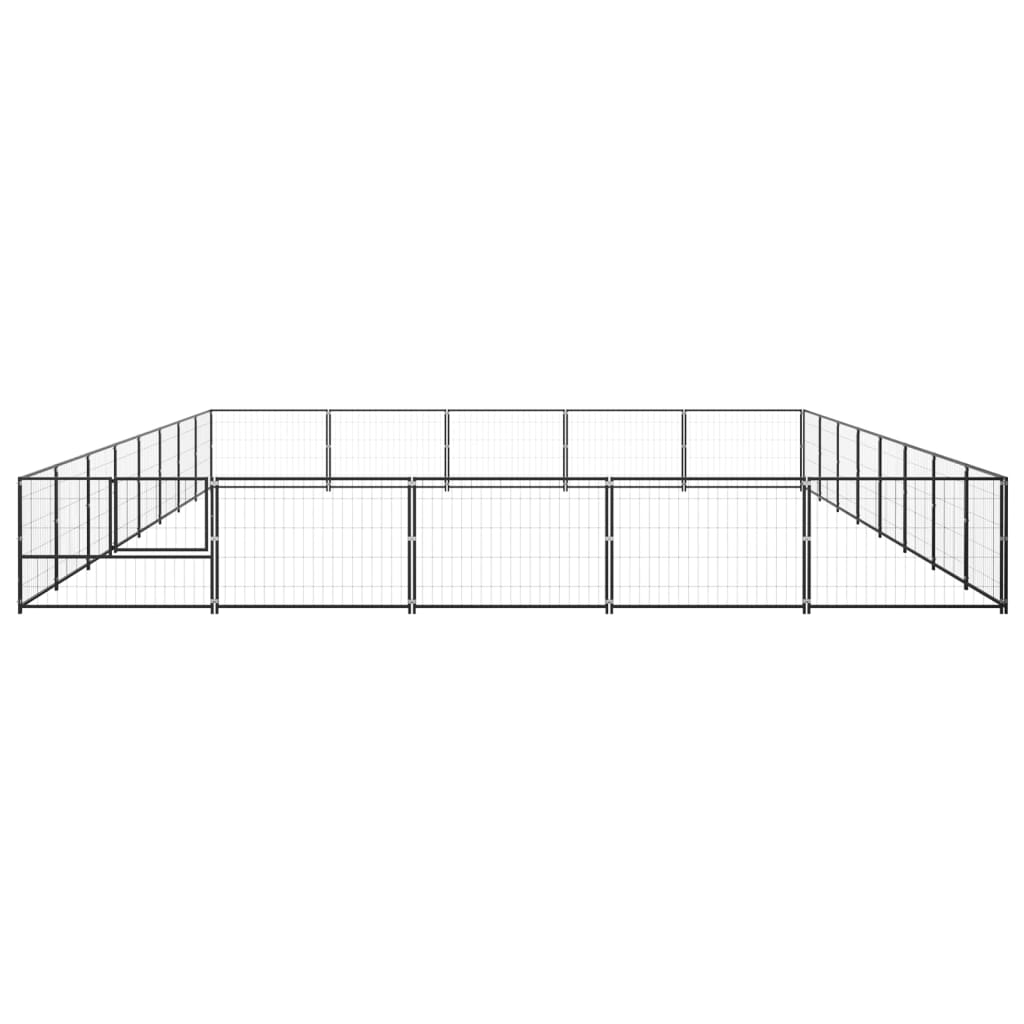 Hondenkennel 40 m² staal zwart