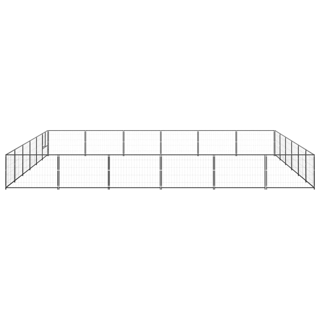 Hondenkennel 36 m² staal zwart