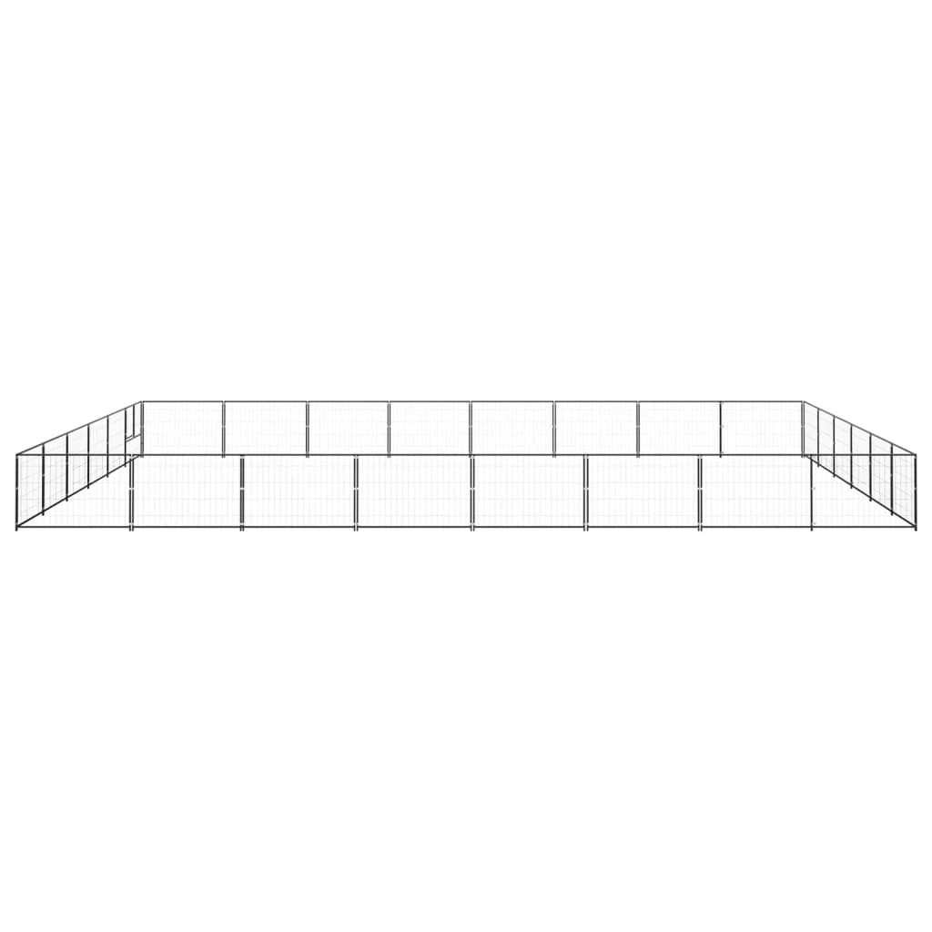 Hondenkennel 48 m² staal zwart