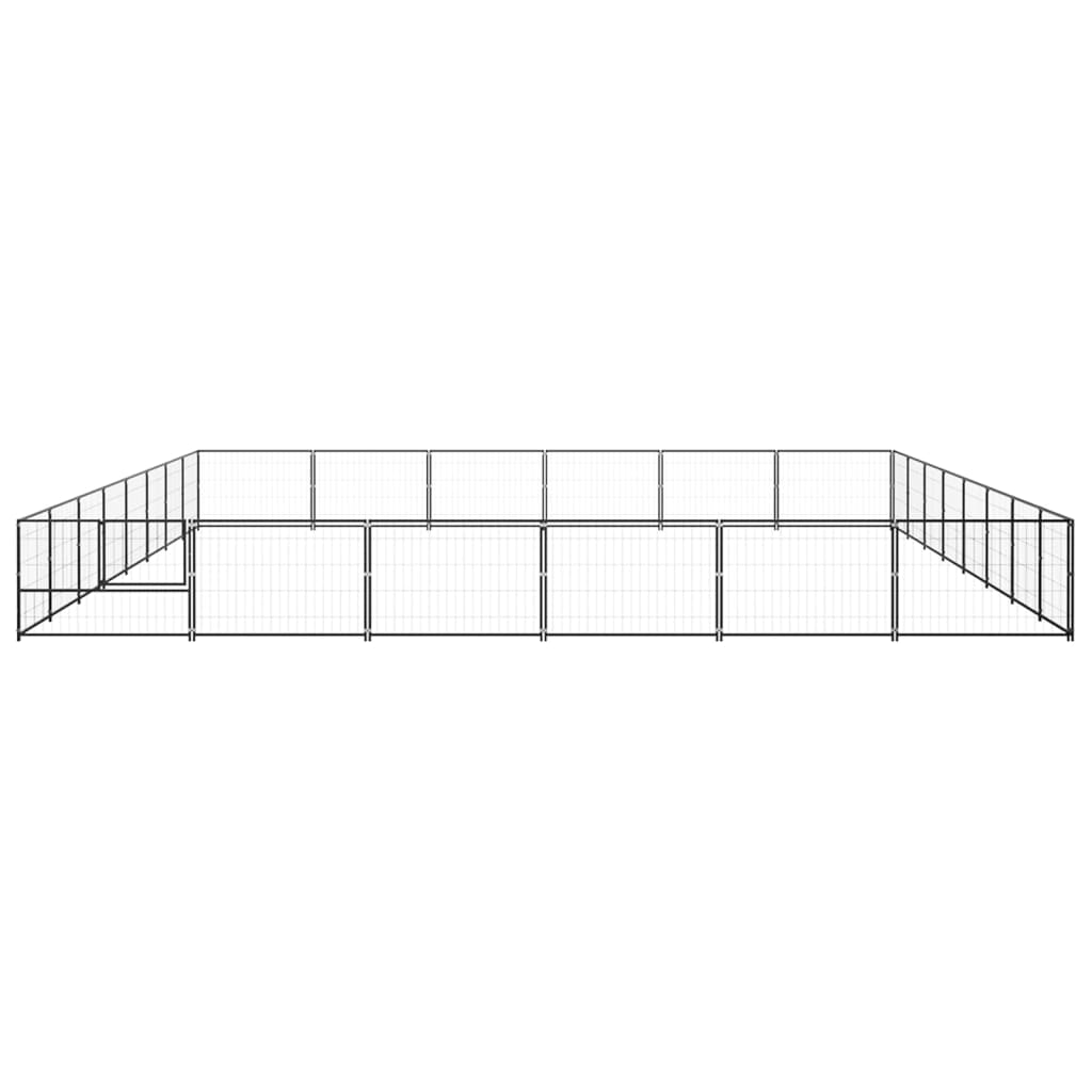 Hondenkennel 48 m² staal zwart