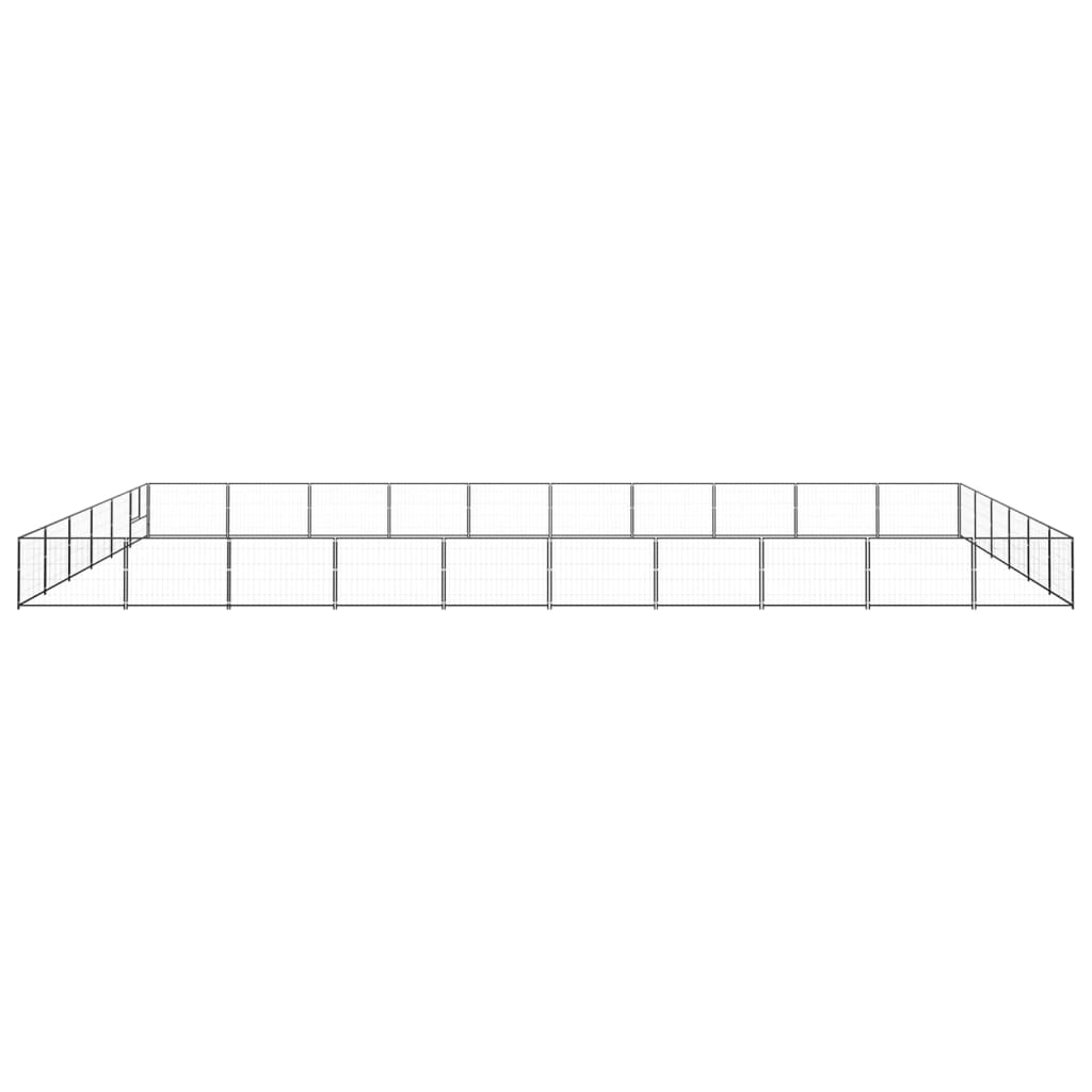 Hondenkennel 60 m² staal zwart