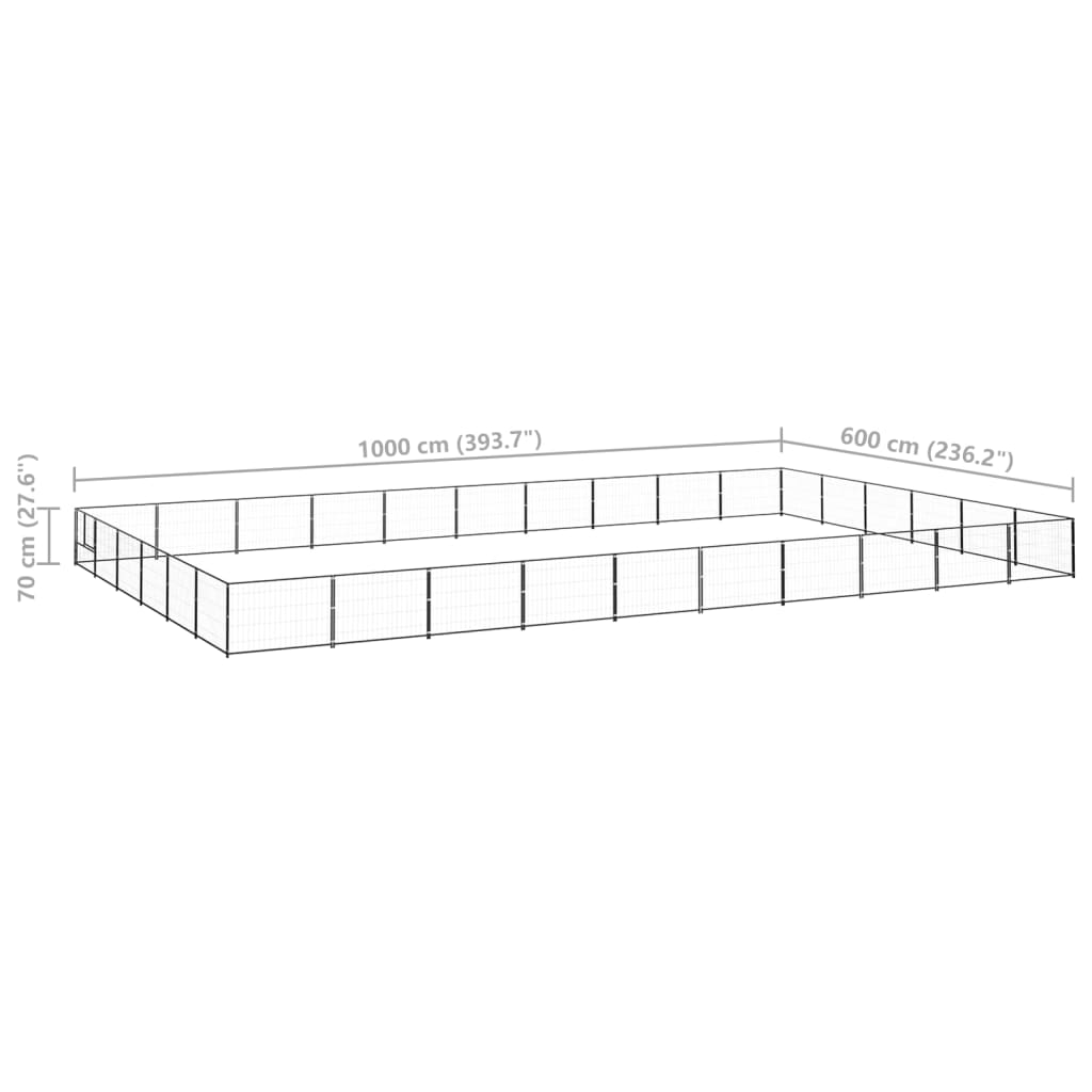 Hondenkennel 60 m² staal zwart