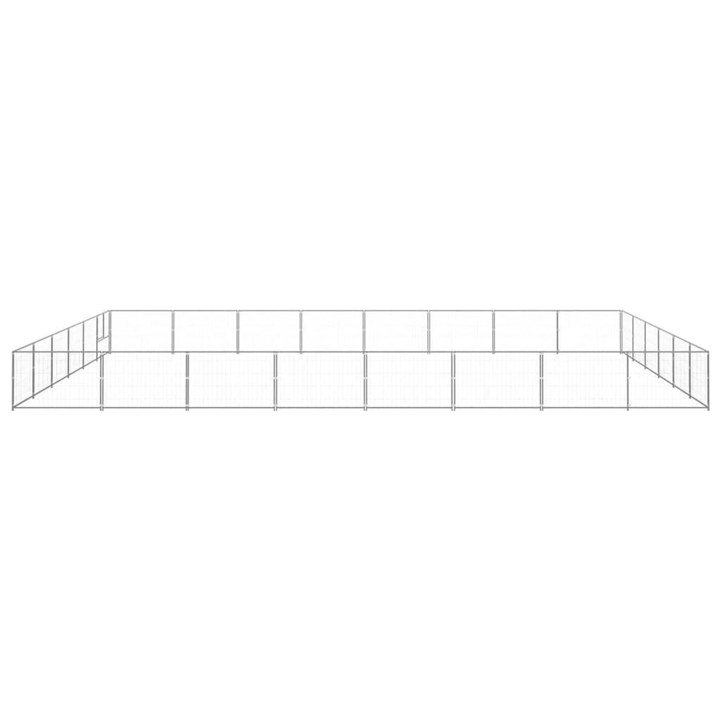 Hondenkennel 48 m² staal zilverkleurig