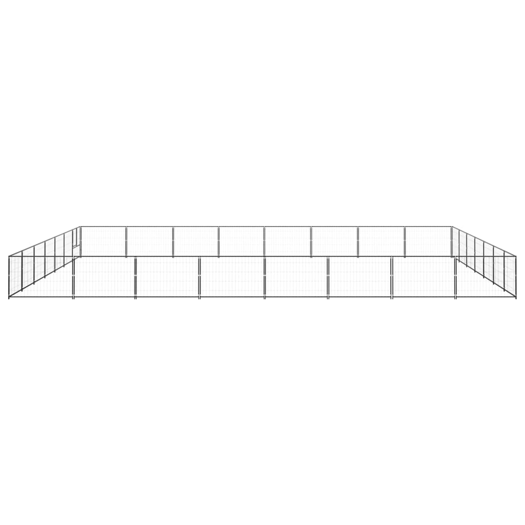 Hondenkennel 56 m² staal zwart