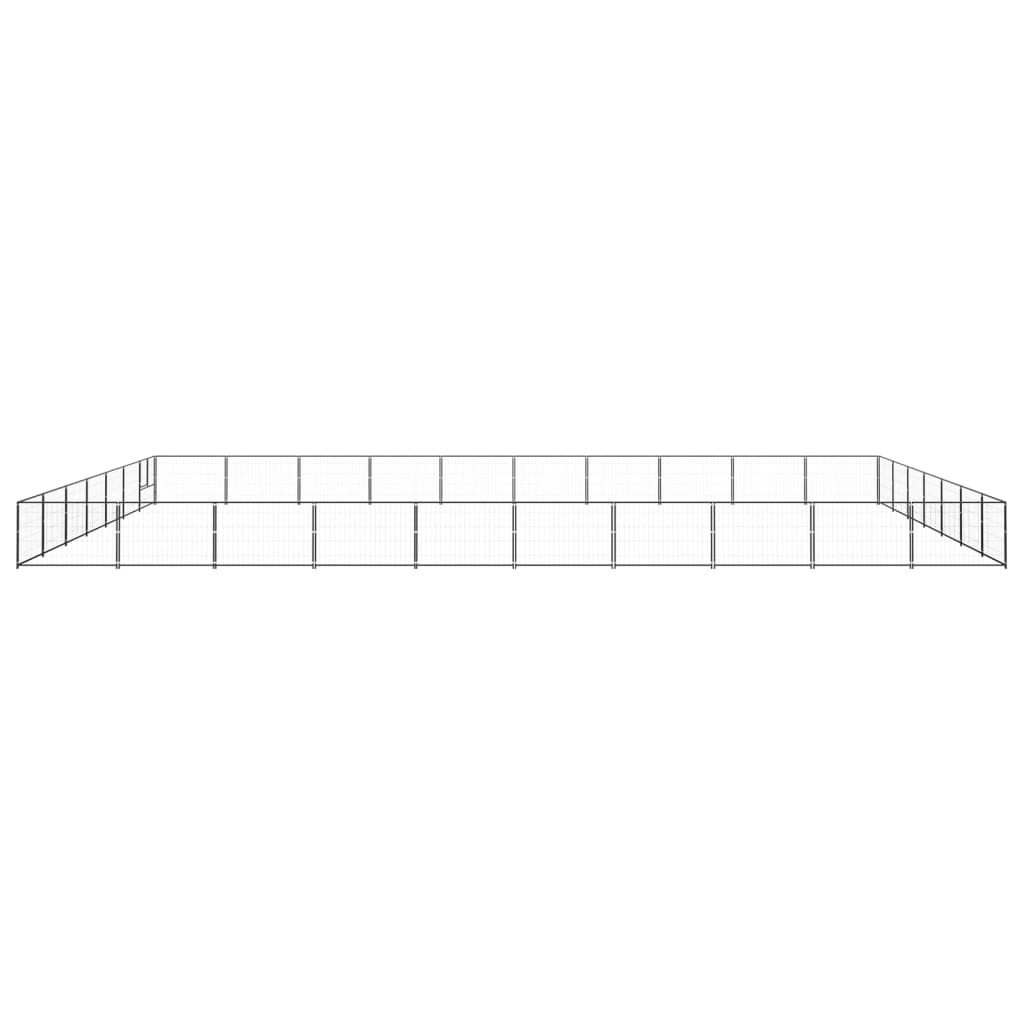 Hondenkennel 70 m² staal zwart