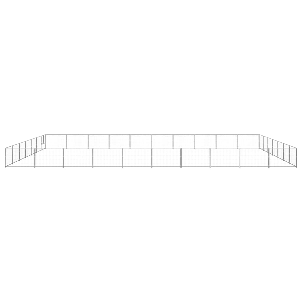 Hondenkennel 70 m² staal zilverkleurig