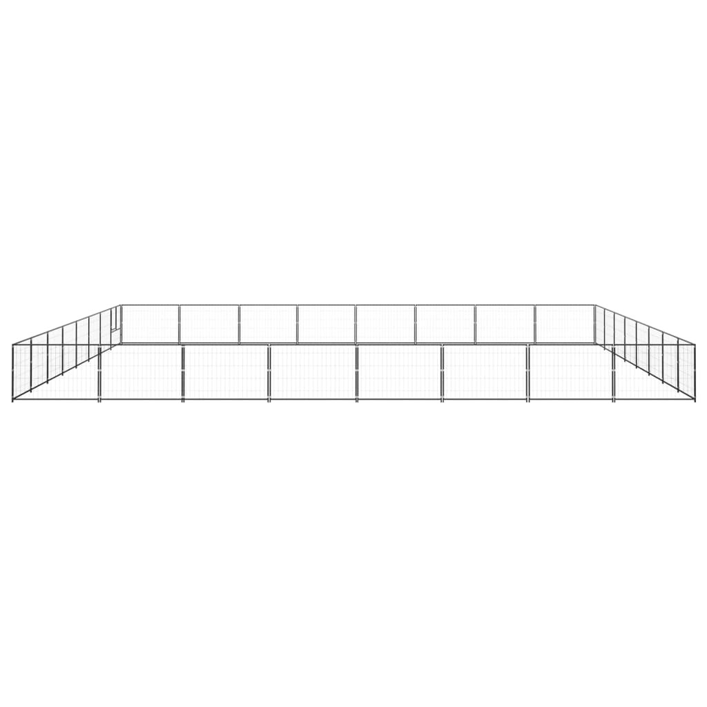 Hondenkennel 64 m² staal zwart