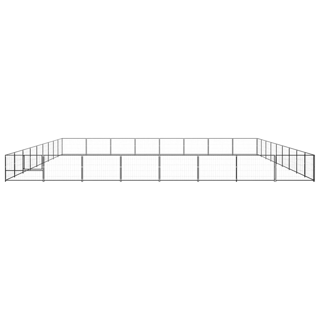 Hondenkennel 72 m² staal zwart