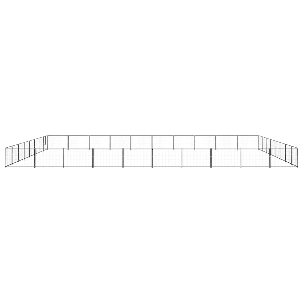 Hondenkennel 80 m² staal zwart