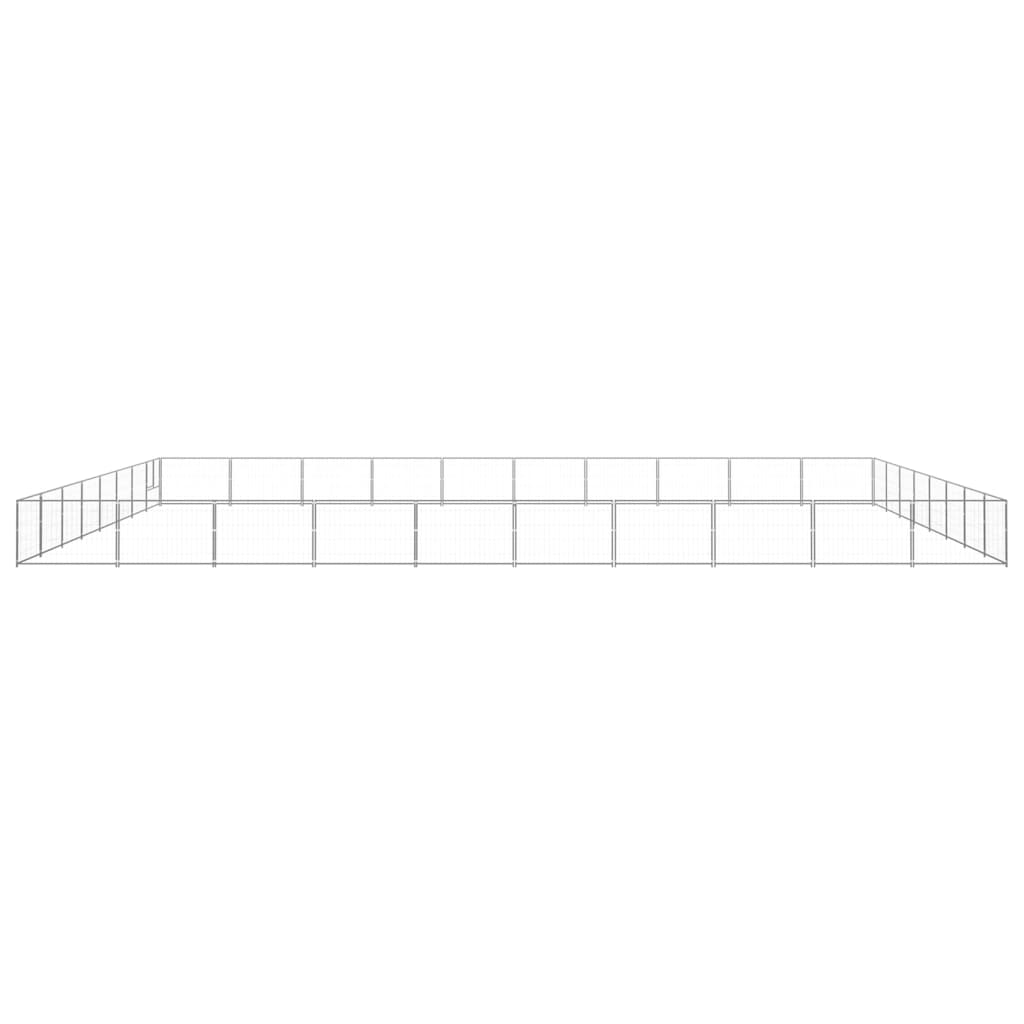 Hondenkennel 80 m² staal zilverkleurig