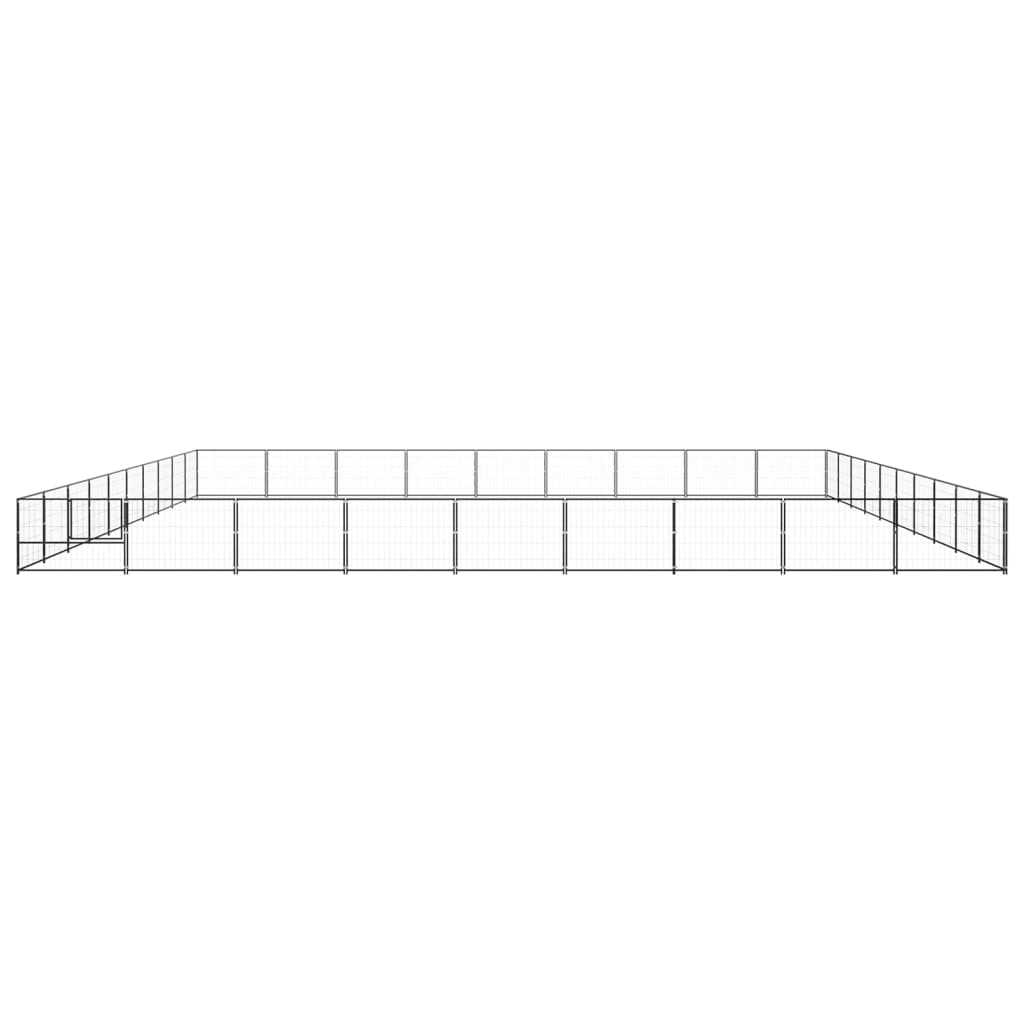 Hondenkennel 90 m² staal zwart