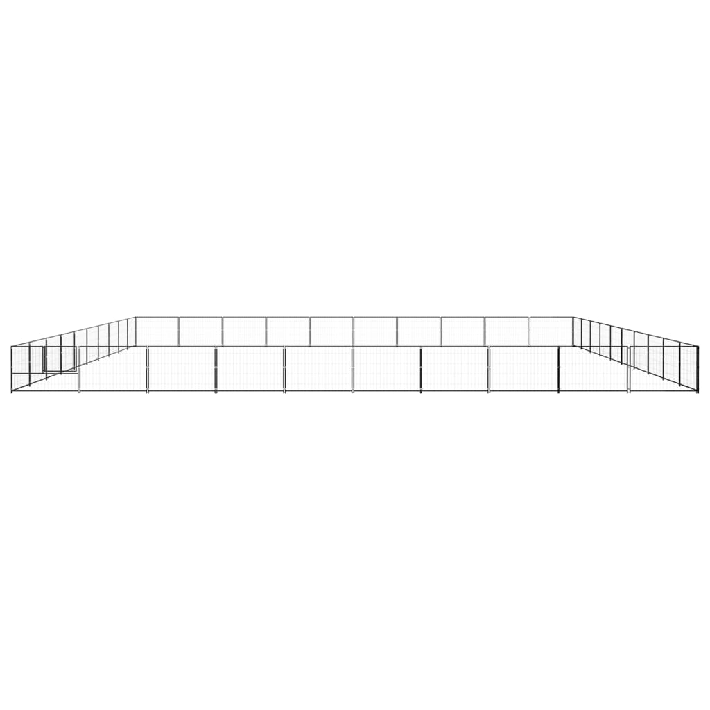 Hondenkennel 100 m² staal zwart