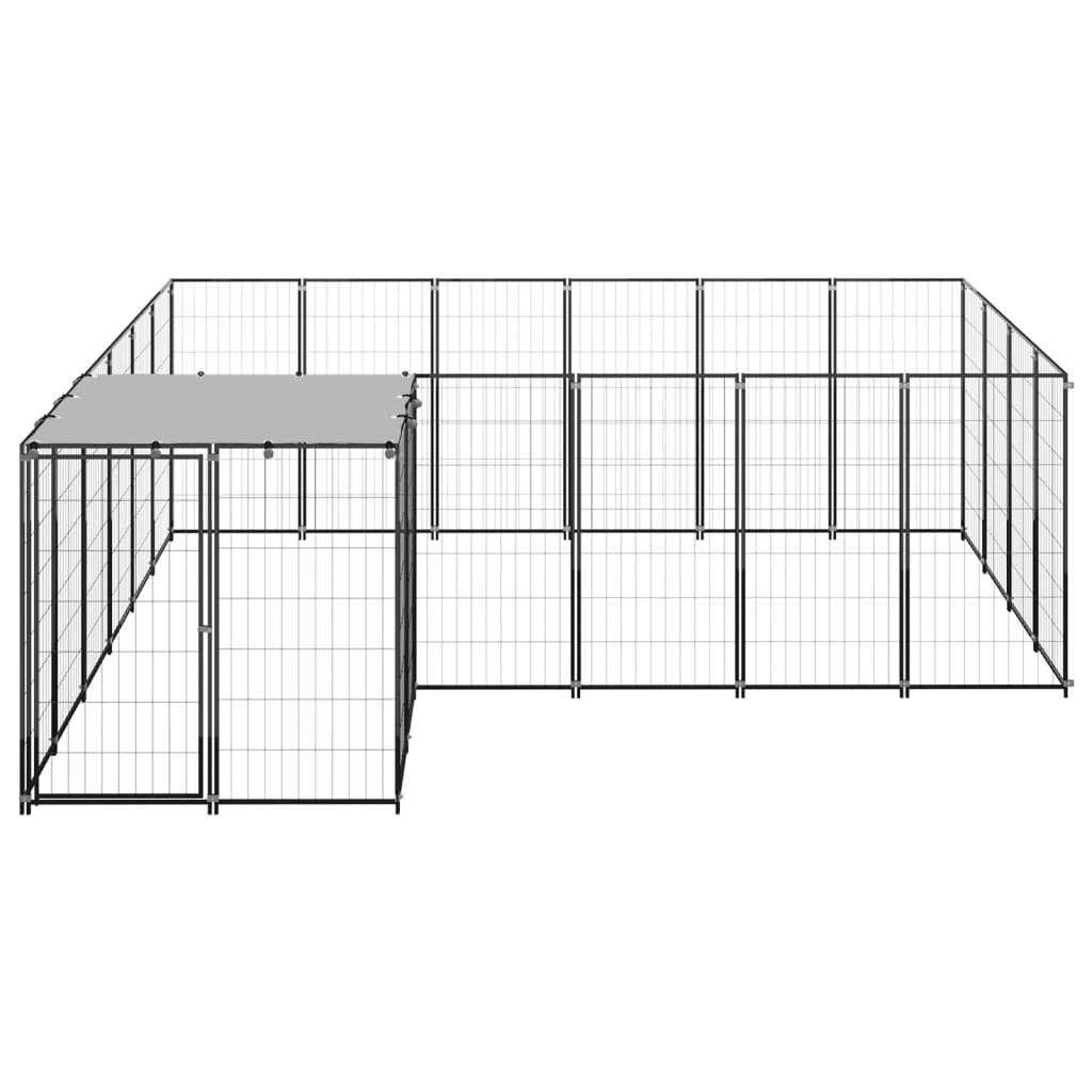 Hondenkennel 8,47 m² staal zwart