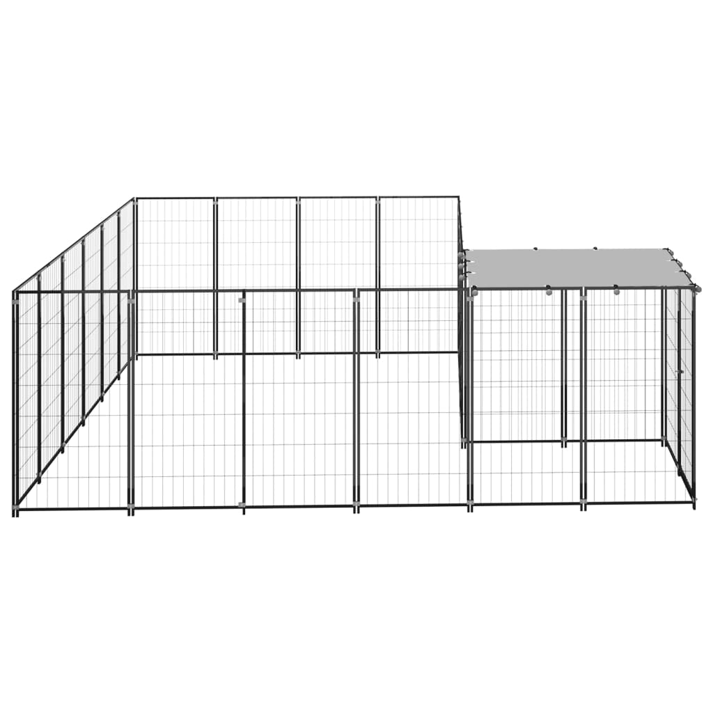 Hondenkennel 8,47 m² staal zwart