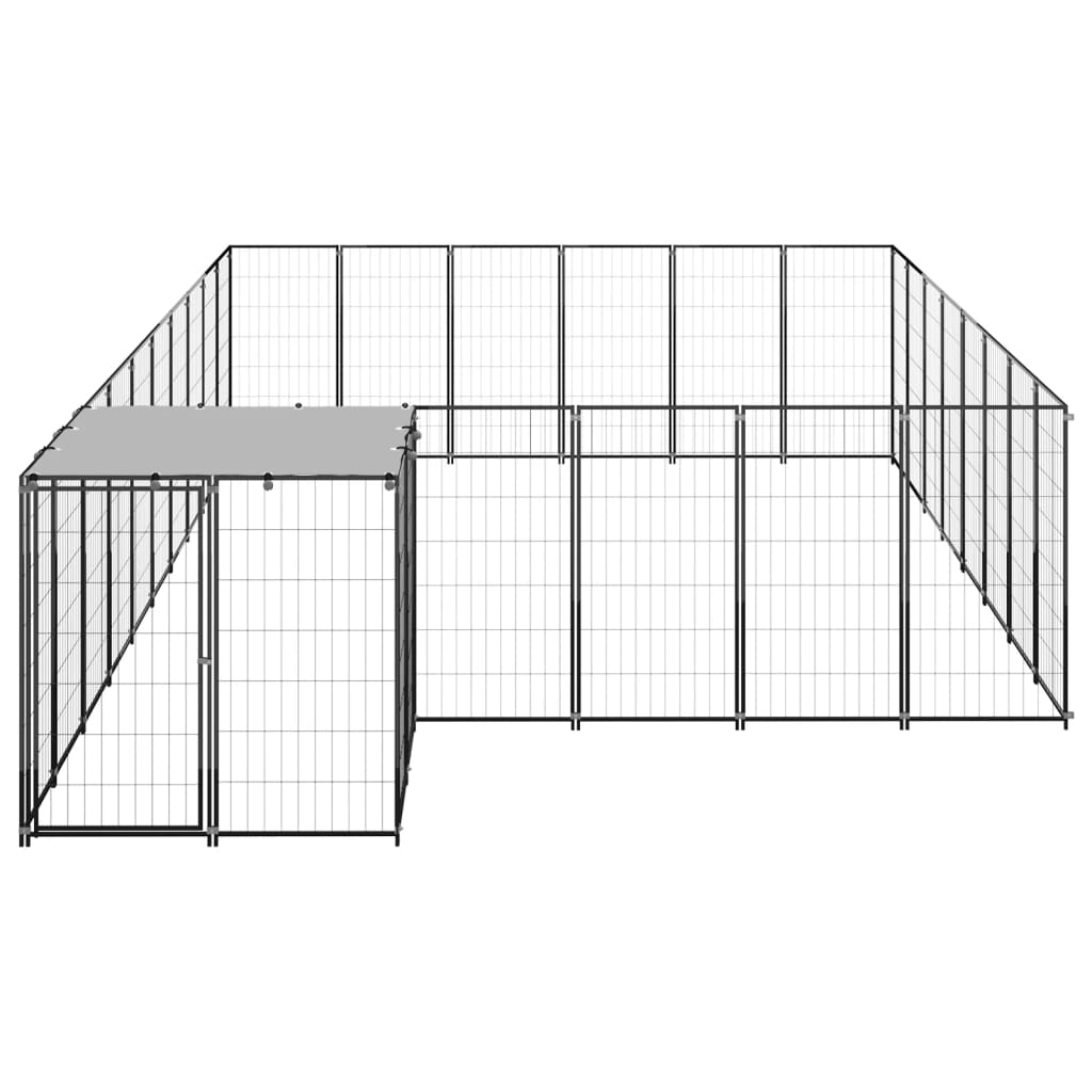 Hondenkennel 15,73 m² staal zwart