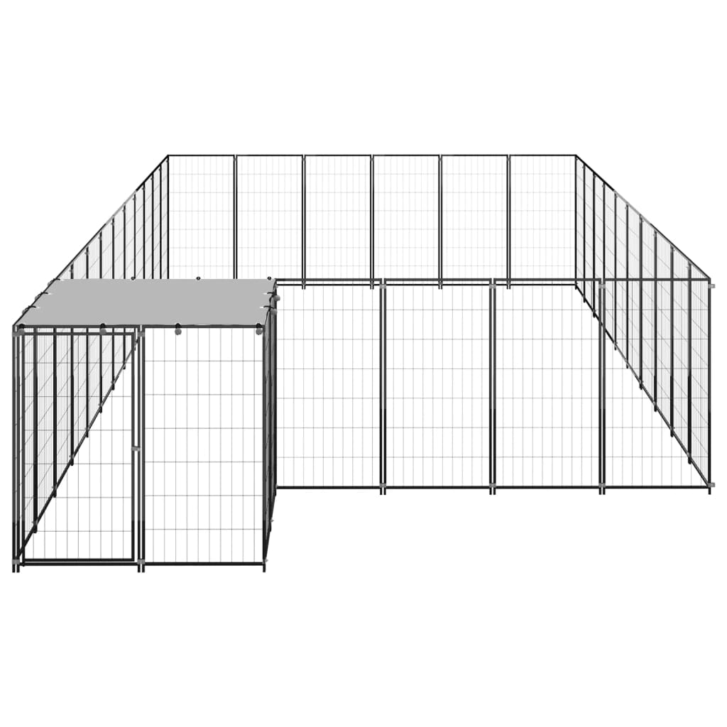 Hondenkennel 19,36 m² staal zwart