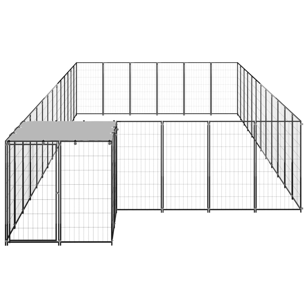 Hondenkennel 22,99 m² staal zwart