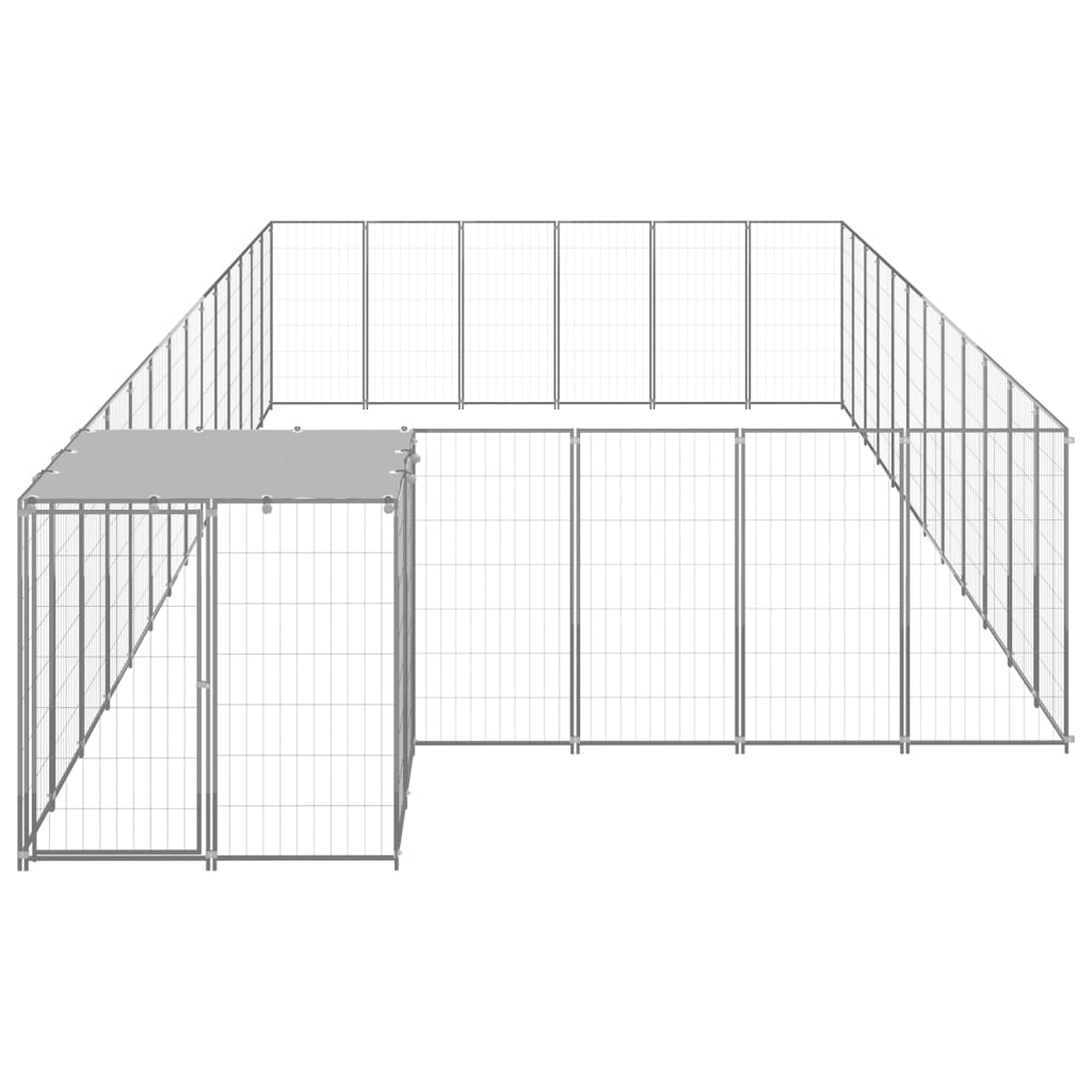 Hondenkennel 22,99 m² staal zilverkleurig