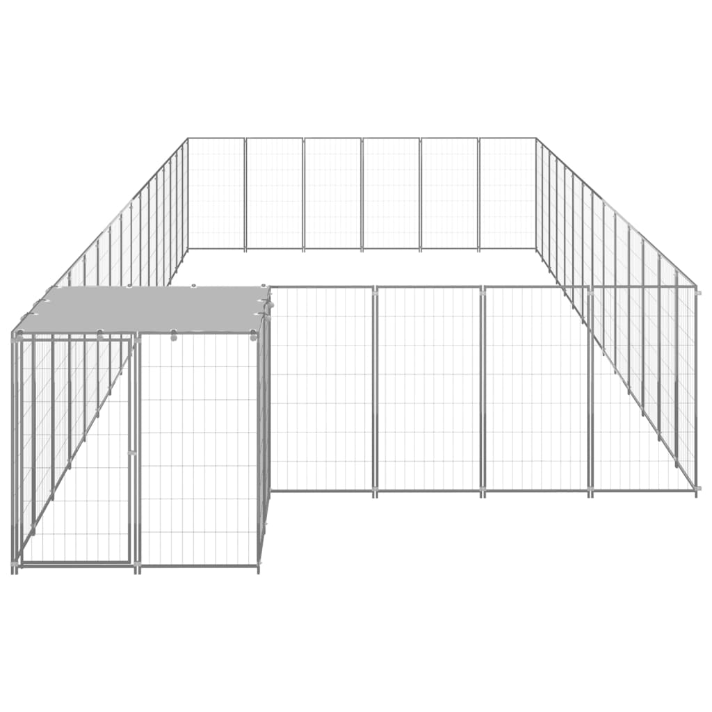 Hondenkennel 26,62 m² staal zilverkleurig