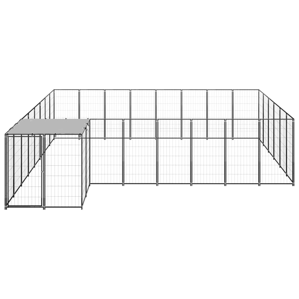 Hondenkennel 15,73 m² staal zwart