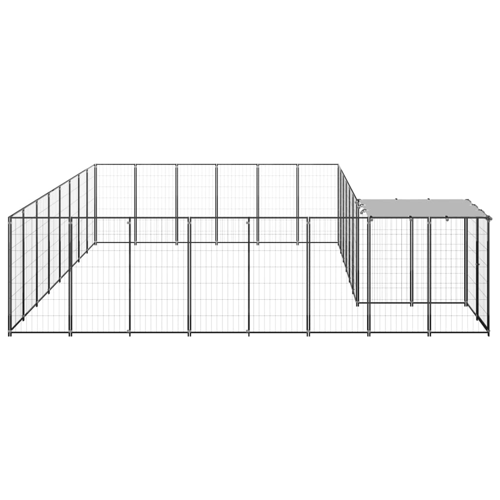 Hondenkennel 15,73 m² staal zwart