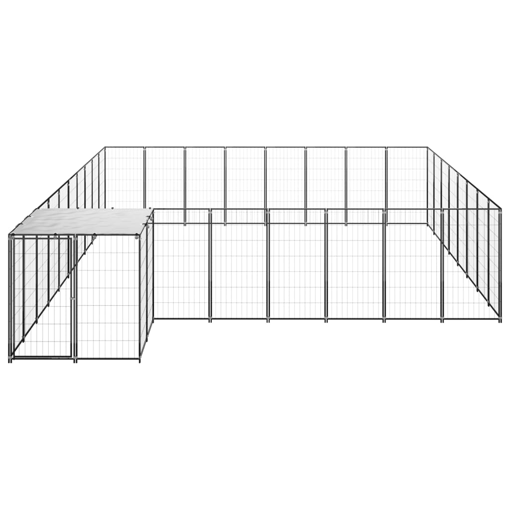 Hondenkennel 20,57 m² staal zwart