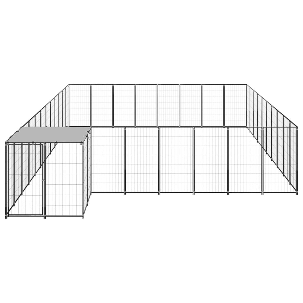 Hondenkennel 25,41 m² staal zwart