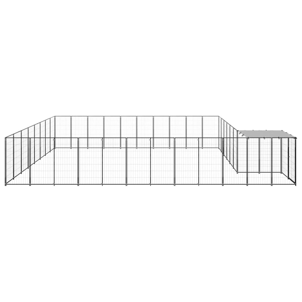 Hondenkennel 25,41 m² staal zwart