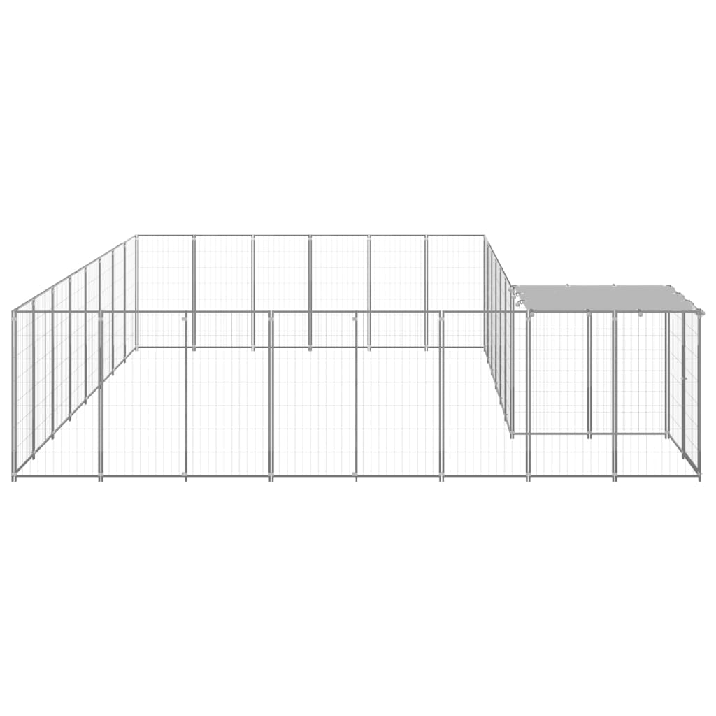 Hondenkennel 15,73 m² staal zilverkleurig