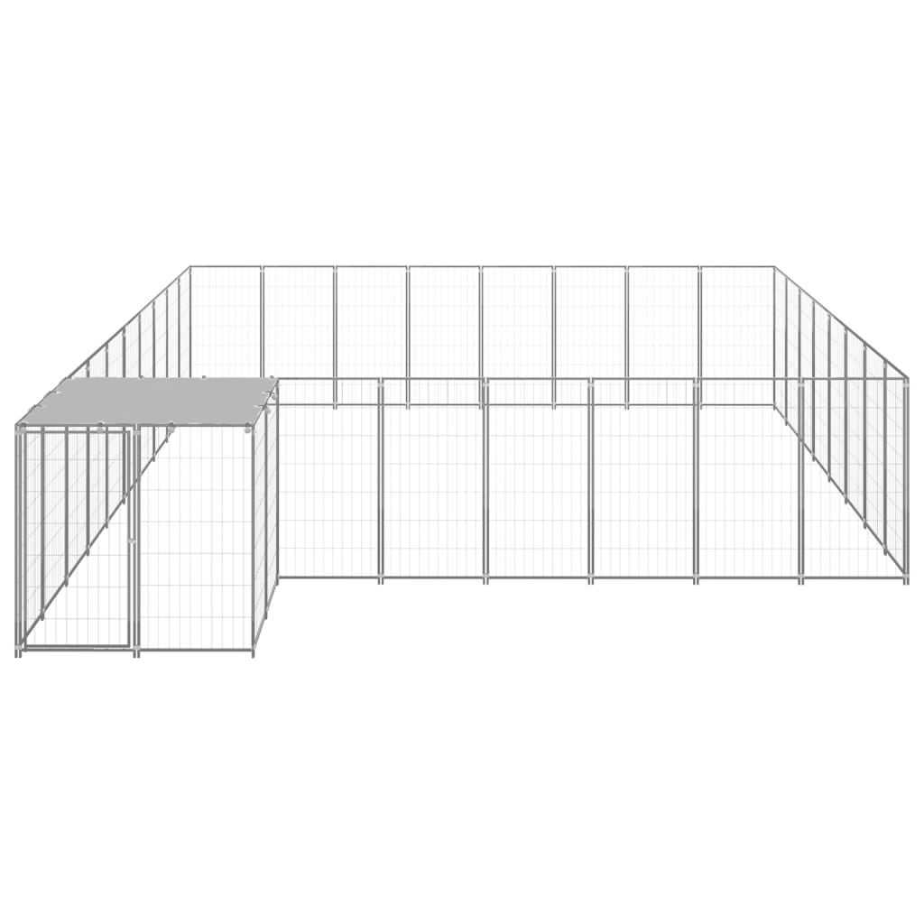 Hondenkennel 20,57 m² staal zilverkleurig