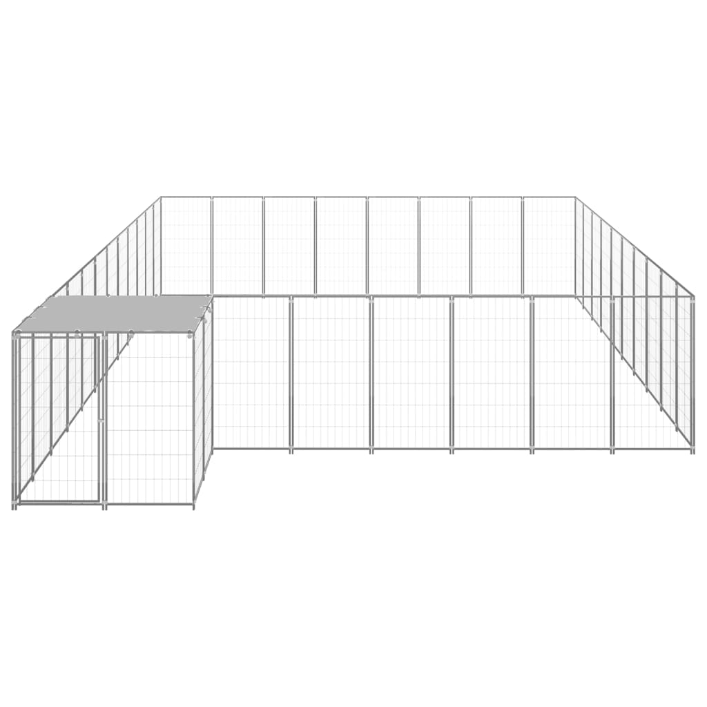 Hondenkennel 25,41 m² staal zilverkleurig