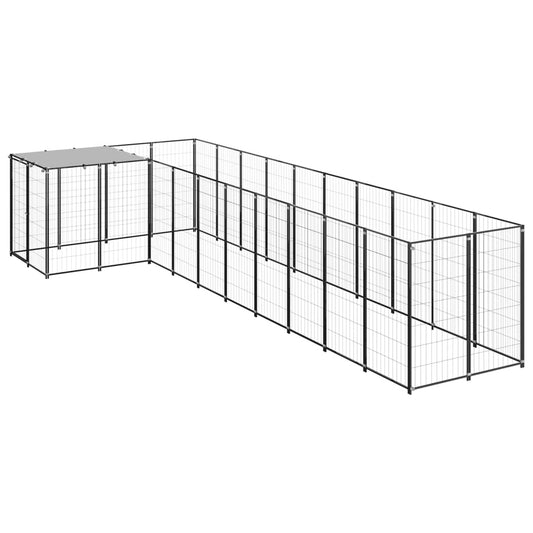 Hondenkennel 7,26 m² staal zwart