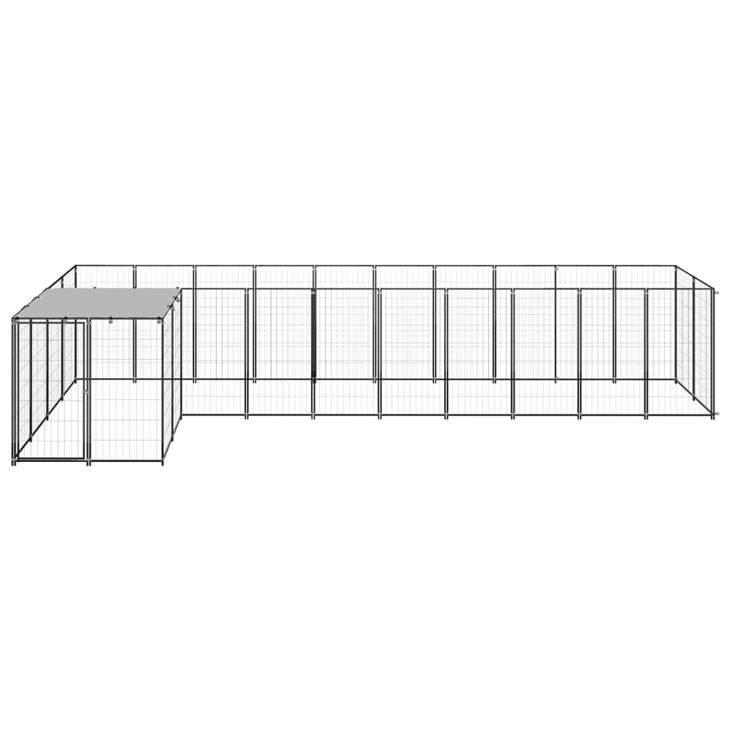 Hondenkennel 7,26 m² staal zwart