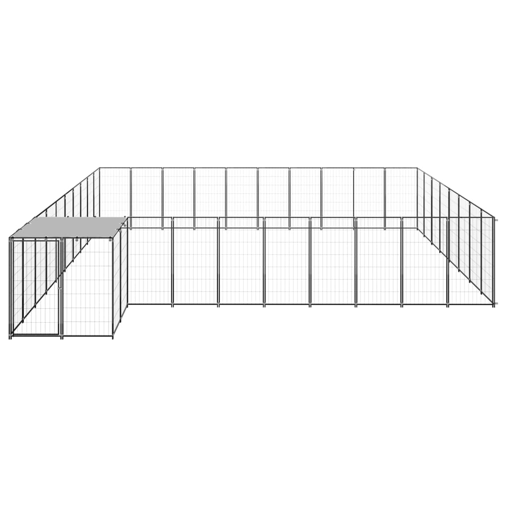 Hondenkennel 25,41 m² staal zwart