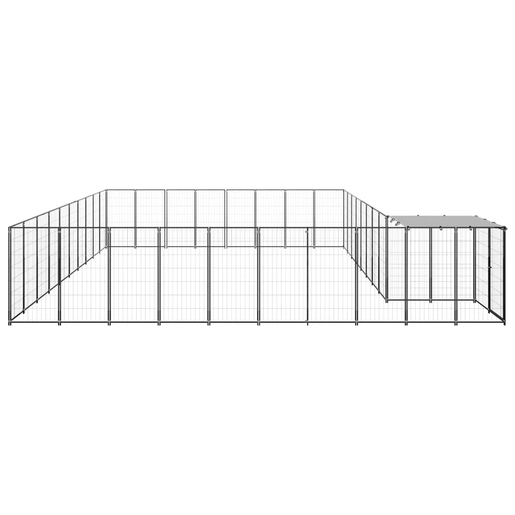 Hondenkennel 25,41 m² staal zwart